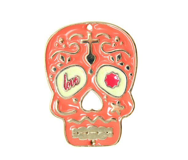 Dije calavera grande ref 4179-1 salmon 42x57 mm/Do