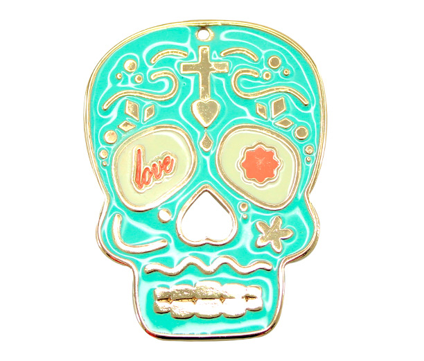 Dije calavera grande ref 4179-1 verde menta 42x57