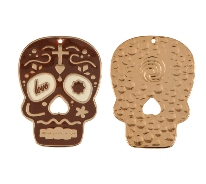 Dije calavera grande ref 4179-1 cafe 42x57 mm/Dor