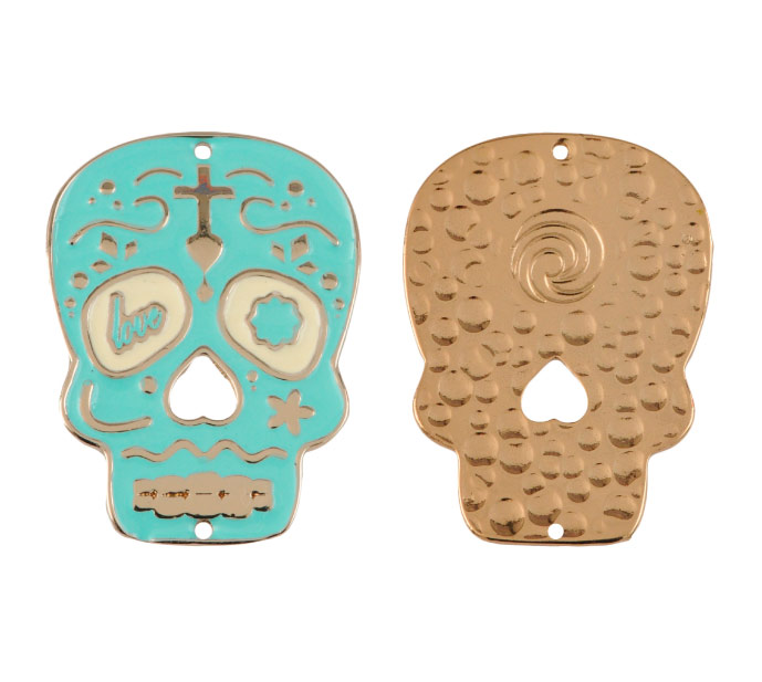 Dije calavera peq ref4180-1 verde menta/blanco 30x