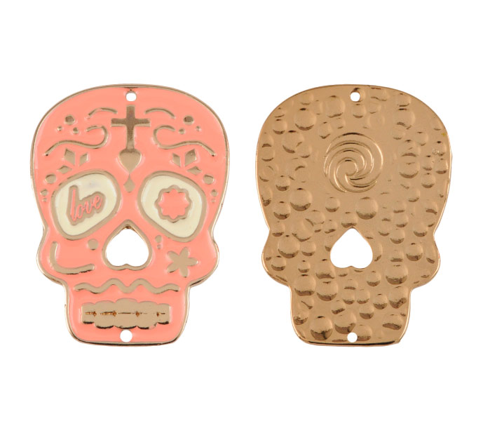 Dije calavera peq ref4180-1 salmon/blanco30x40mm/d