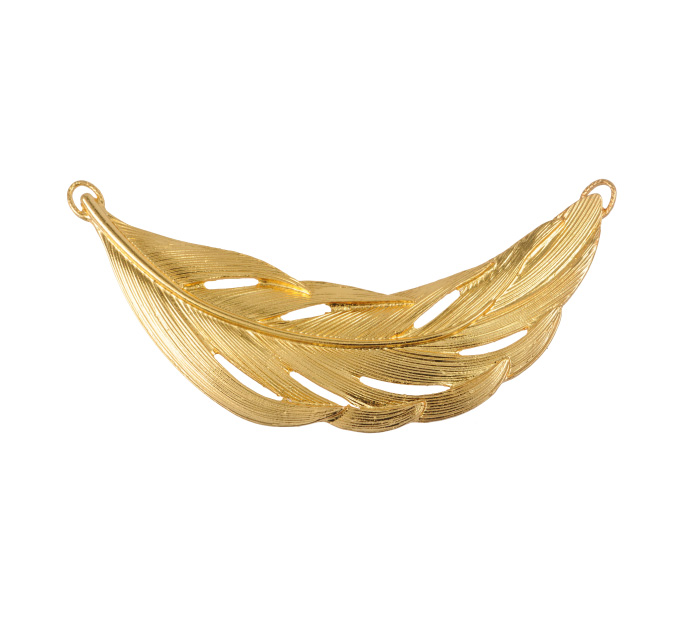 Pectoral hoja grande BI1187 87cm/oro x und