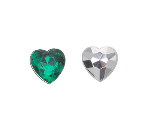 Acrilico K1019 corazon con cono 5mm emerald 6 x und