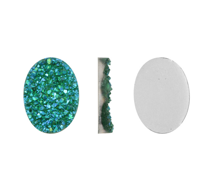 Drusa sintetico oval 18x25mm QC216 emerald x und