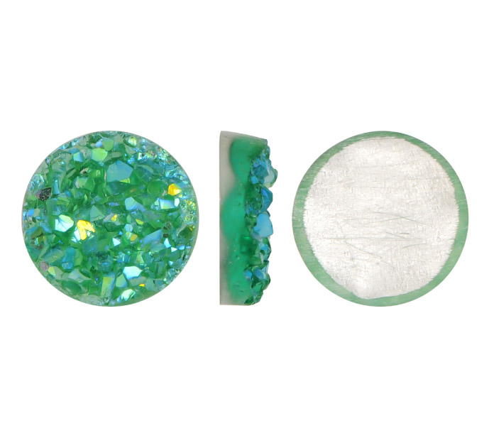 Drusa sintetico redonda 12mm QC187 emerald AB A012 x und