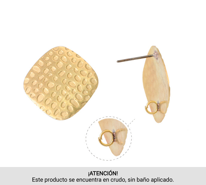 Aretes rombo martillado 23mm/R x 10 pares