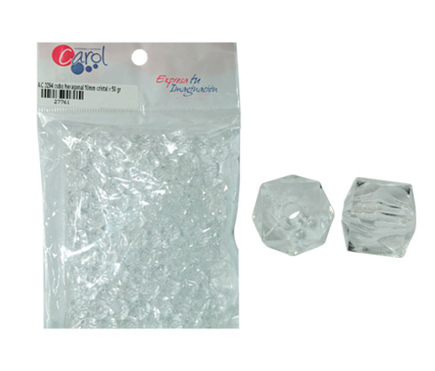 Acrilico 3294 cubo hexagonal 10mm cristal x 50 gr