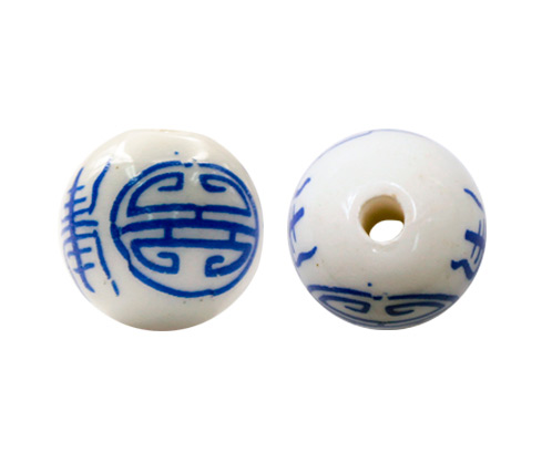 Ceramica redonda 14mm azul china x und