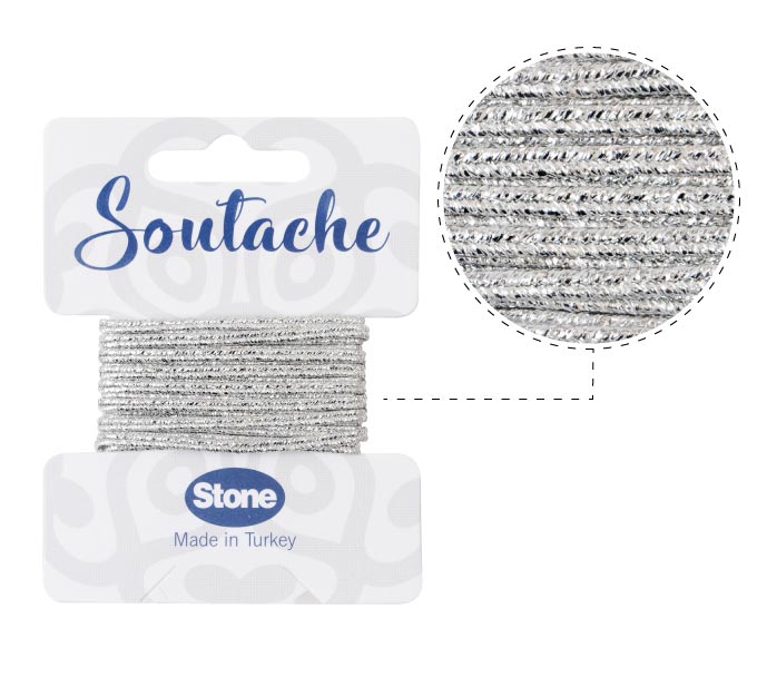 Cordon soutache 3mm silver ST1580 x 2.5m