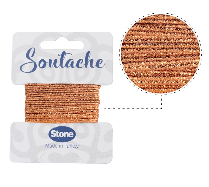 Cordon soutache 3mm copper ST1600 x 2.5m