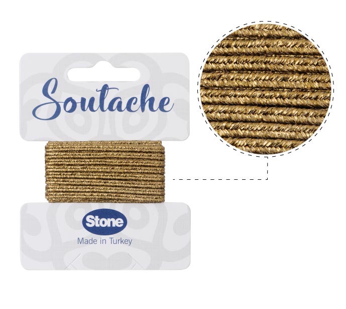 Cordon soutache 3mm matte silver ST1620 x 2.5m