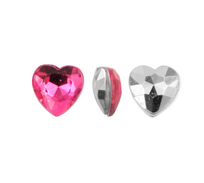 Acrilico K1019 corazon con cono 5mm indian pink 24 x und