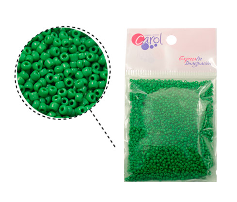 Mostacilla china 11/0-2mm verde opaco x 50 grs