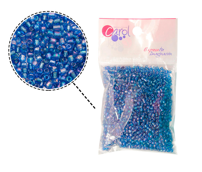 Mostacilla china 8/0-3mm light sapphire AB x 50 gr