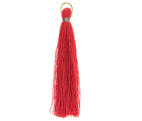 Borla con argolla 6.5cm rojo 19 x und