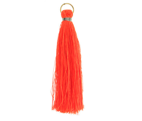 Borla con argolla 6.5cm #87 naranja neon x und