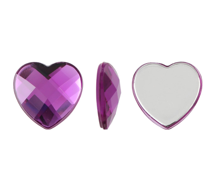 Acrilico K1025 corazon plano 12mm purple velvet 5 x und