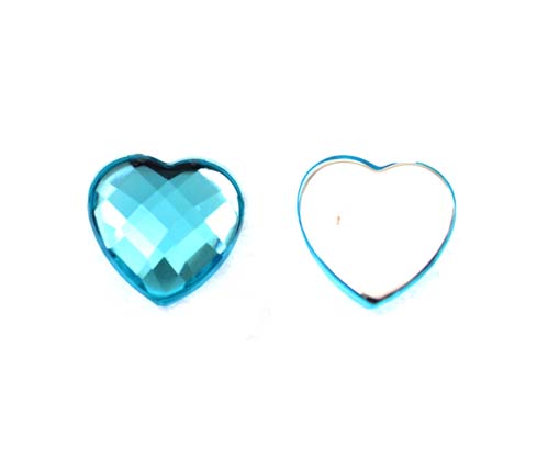 Acrilico K1025 corazon plano 12mm aguamarine 25 x und