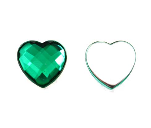 Acrilico K1025 corazon plano 14mm emerald 6 x und