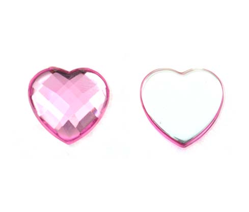 Acrilico K1025 corazon plano 14mm rose 8 x und