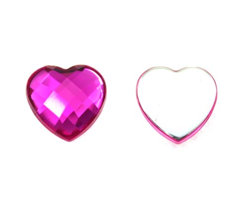 Acrilico K1025 corazon plano 14mm fuchsia 31 x und