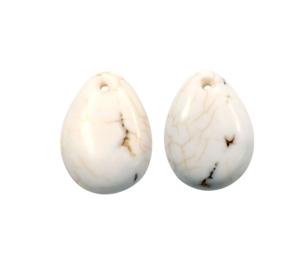 Lagrima 10x14mm howlite blanco x und