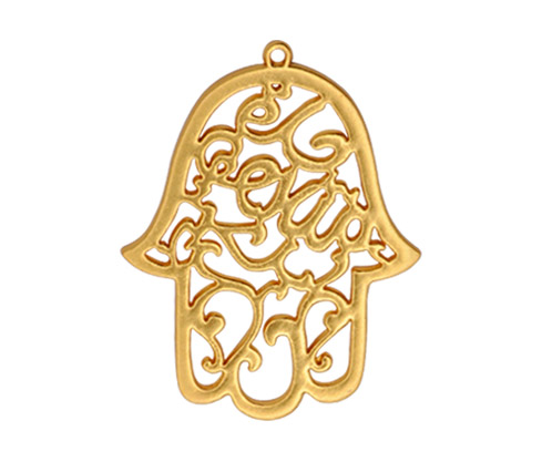 Mano hamsa 71x52mm H-9396/oro mate x und