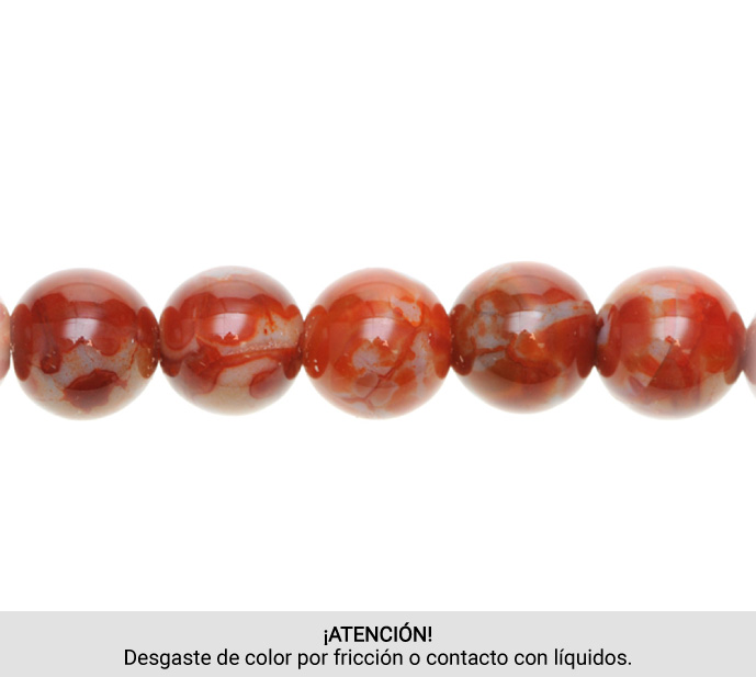 Sarta redonda 10mm agate red brown x 38 unds