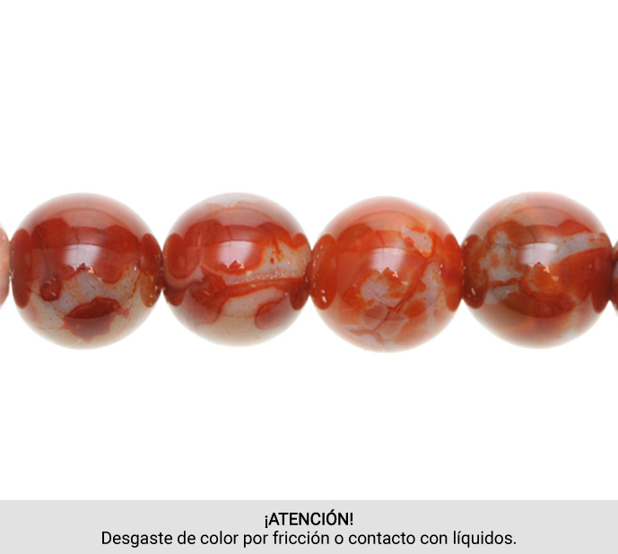 Sarta redonda 12mm agate red brown x 32 unds