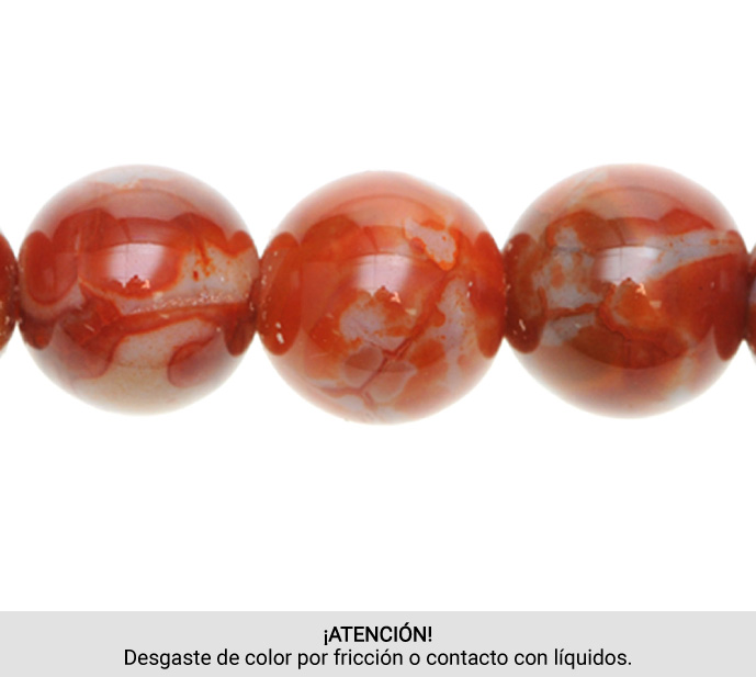 Sarta redonda 14mm agate red brown x 28 unds