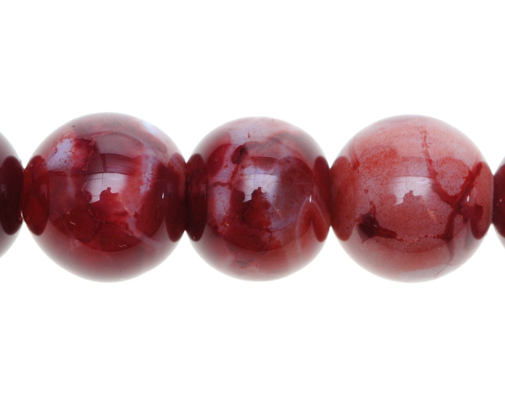 Sarta redonda 14mm agate red wine x 28 unds