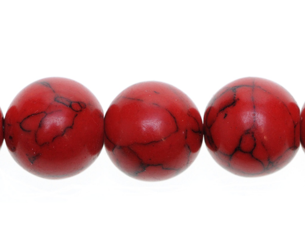 Sarta redonda 14mm howlite red x 28 unds