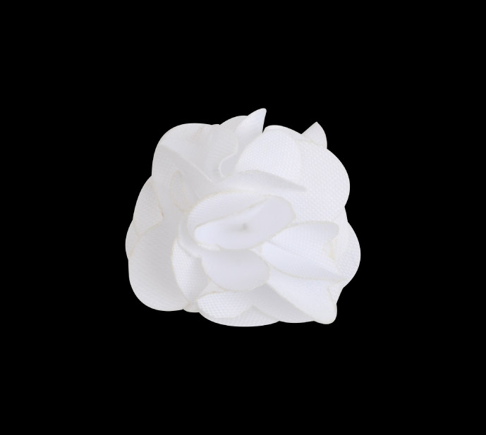 Flor tela 2.5cm 1 blanco x und