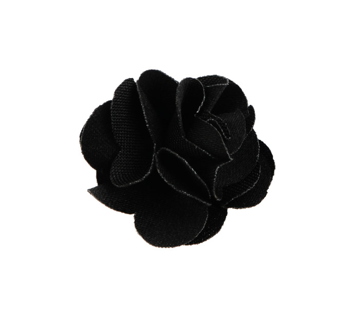 Flor tela 3.0cm 2 negro x und