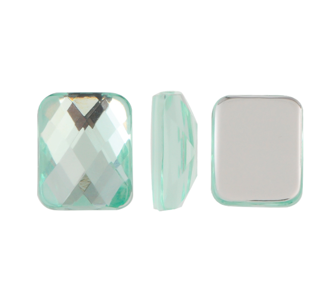 Acrilico K1031 rectangular plano 8x10mm chrysolite 21 x und