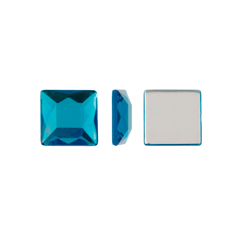 Acrilico K1014 cuadrado plano 14mm blue zircon 39 x und