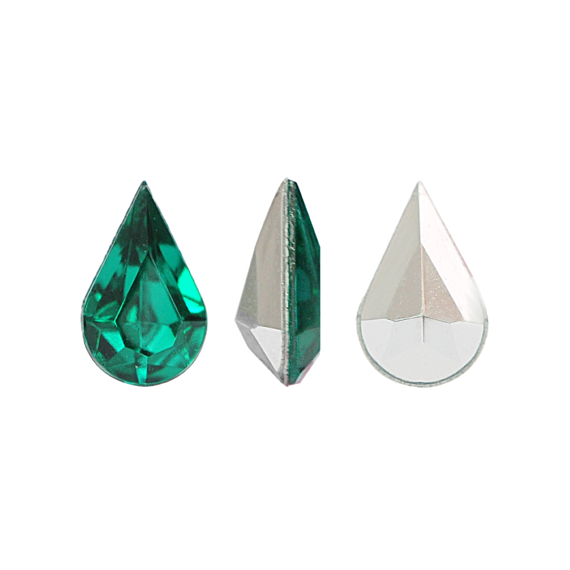 Acrilico K1017 gota con cono 5x8mm emerald 6 x und