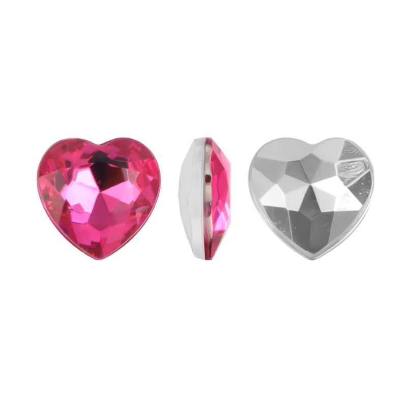 Acrilico K1019 corazon con cono 8mm indian pink 24 x und