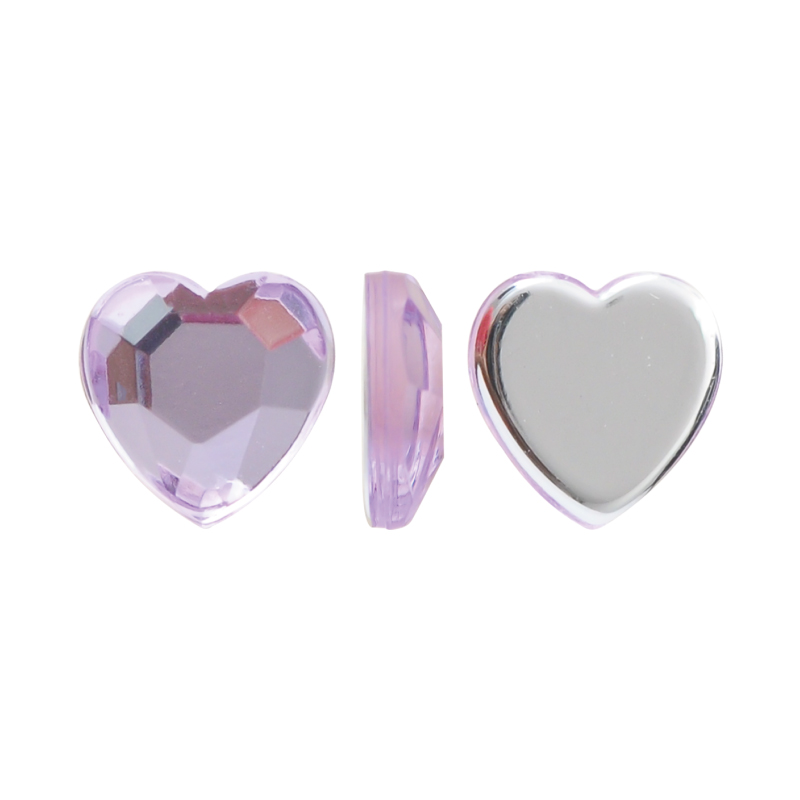 Acrilico K1020 corazon plano 5mm violet 9 x und