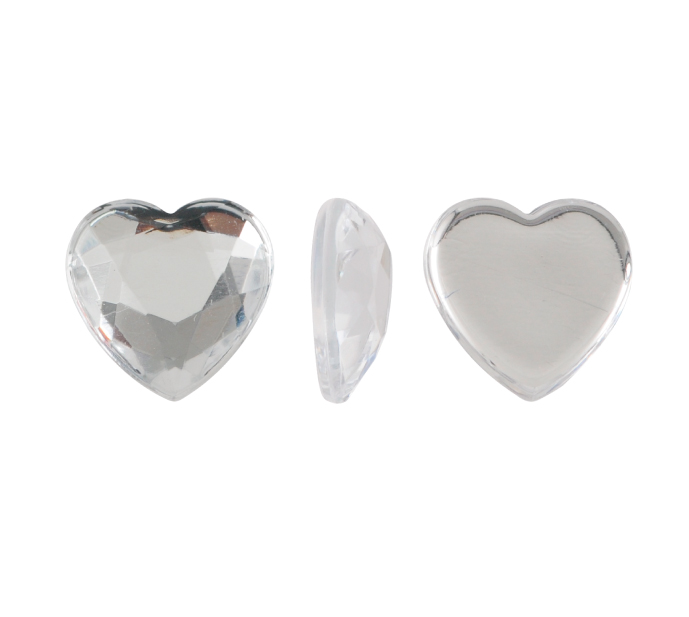 Acrilico K1020 corazon plano 6mm crystal 2 x und