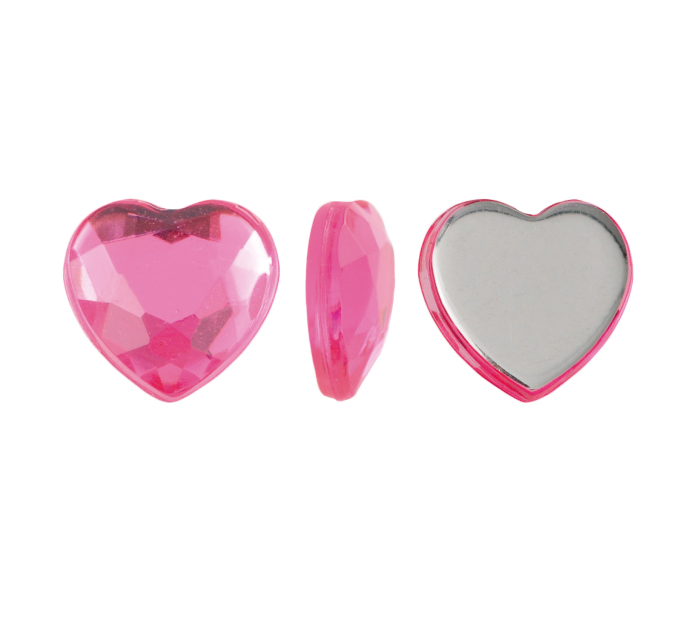 Acrilico K1020 corazon plano 6mm indian pink 24 x und