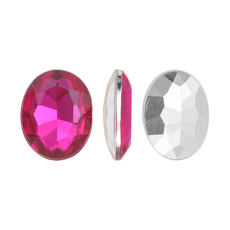 Acrilico K1022 oval con cono 8x10mm fuchsia 31 x und