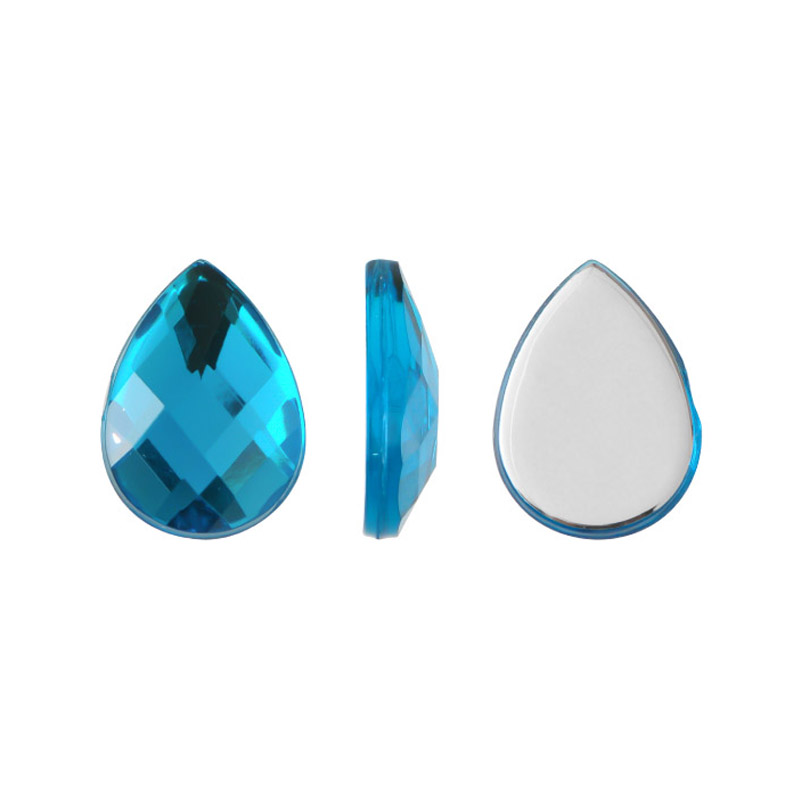 Acrilico K1027 gota plana 10x14mm blue zircon 39 x und