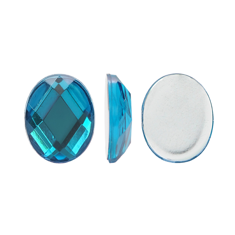 Acrilico K1029 oval plano 8x10mm blue zircon 39 x und