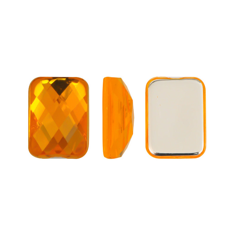 Acrilico K1031 rectangular plano 10x14mm topaz 7 x und