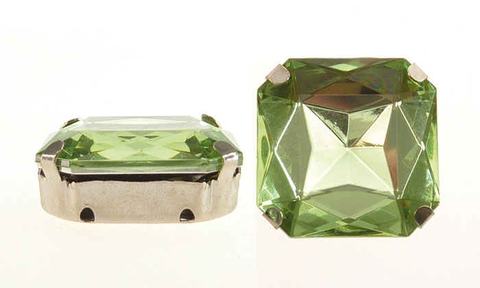 Acrilico K1034 asscher con cono 23mm/nq peridot 34 x und