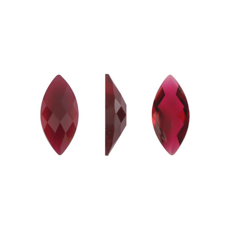 Acrilico oval sin foil 7x15mm ruby 15 x und