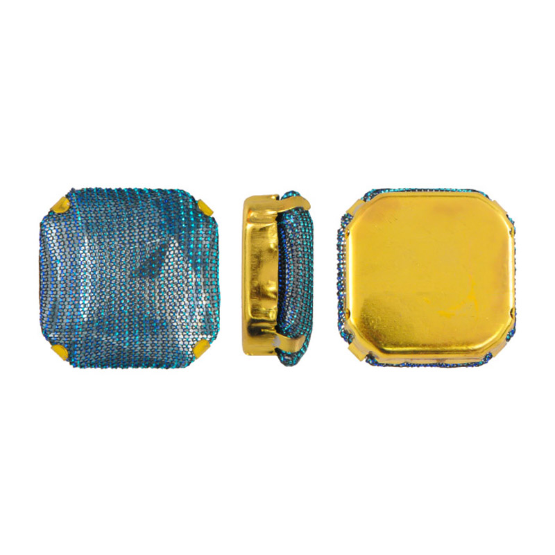 Acrilico sq 22mm oro/#12 azul x und