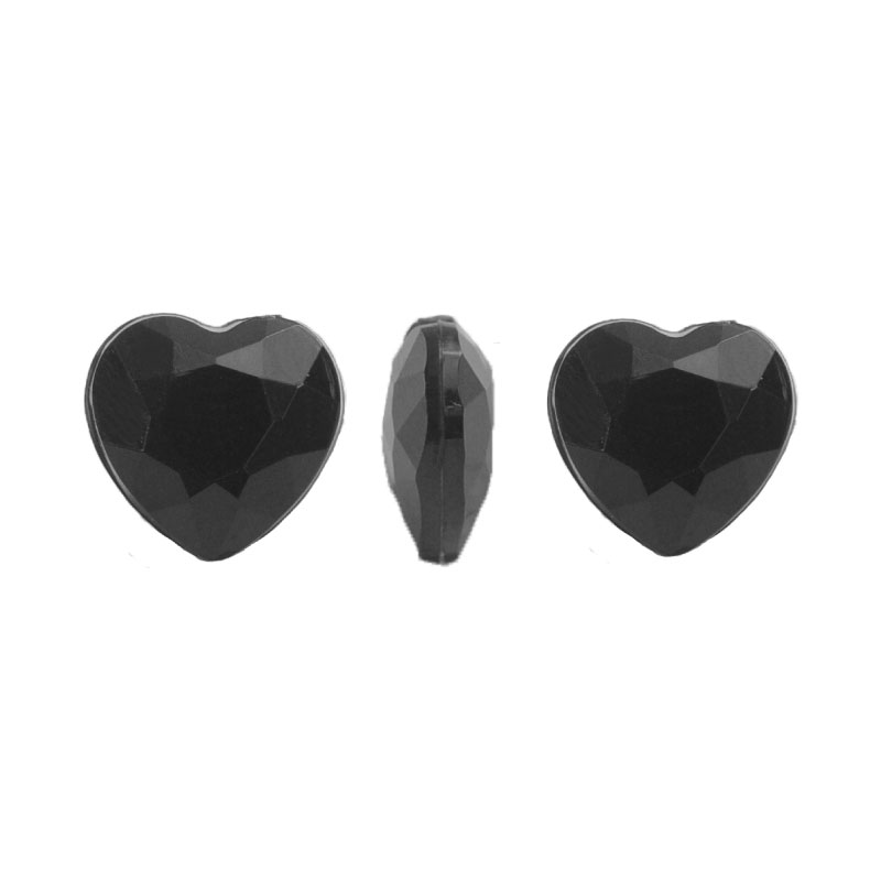 Acrilico K1019 corazon con cono 8mm jet 1 x und