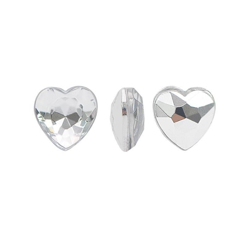 Acrilico K1019 corazon con cono 5mm crystal 2 x und